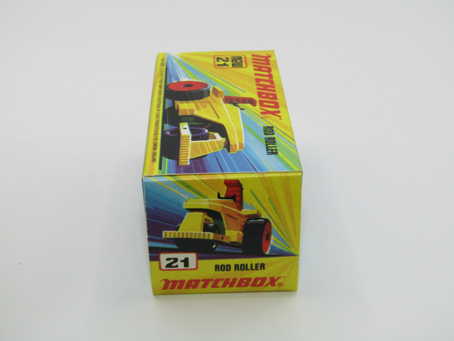 Matchbox Superfast No 21 Rod Roller - BLACK BASE Flames Label
