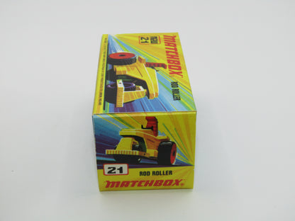Matchbox Superfast No 21 Rod Roller - BLACK BASE Flames Label
