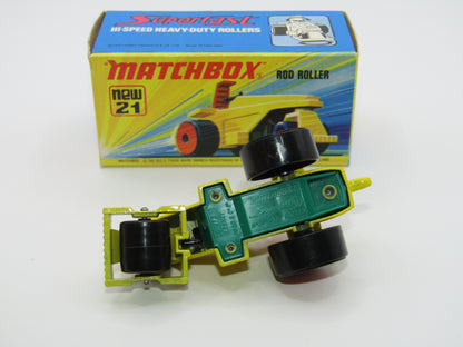 Matchbox Superfast No 21 Rod Roller - SOLID RED Wheel Hubs
