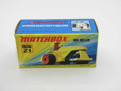 Matchbox Superfast No 21 Rod Roller - SOLID RED Wheel Hubs