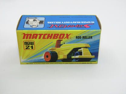 Matchbox Superfast No 21 Rod Roller - SOLID RED Wheel Hubs