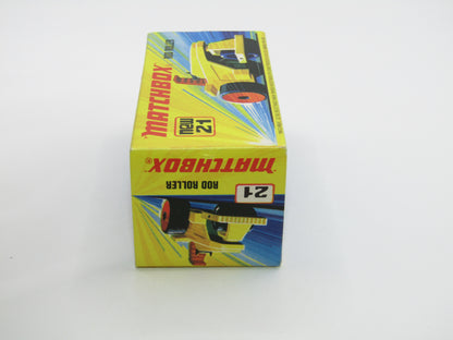 Matchbox Superfast No 21 Rod Roller - SOLID RED Wheel Hubs