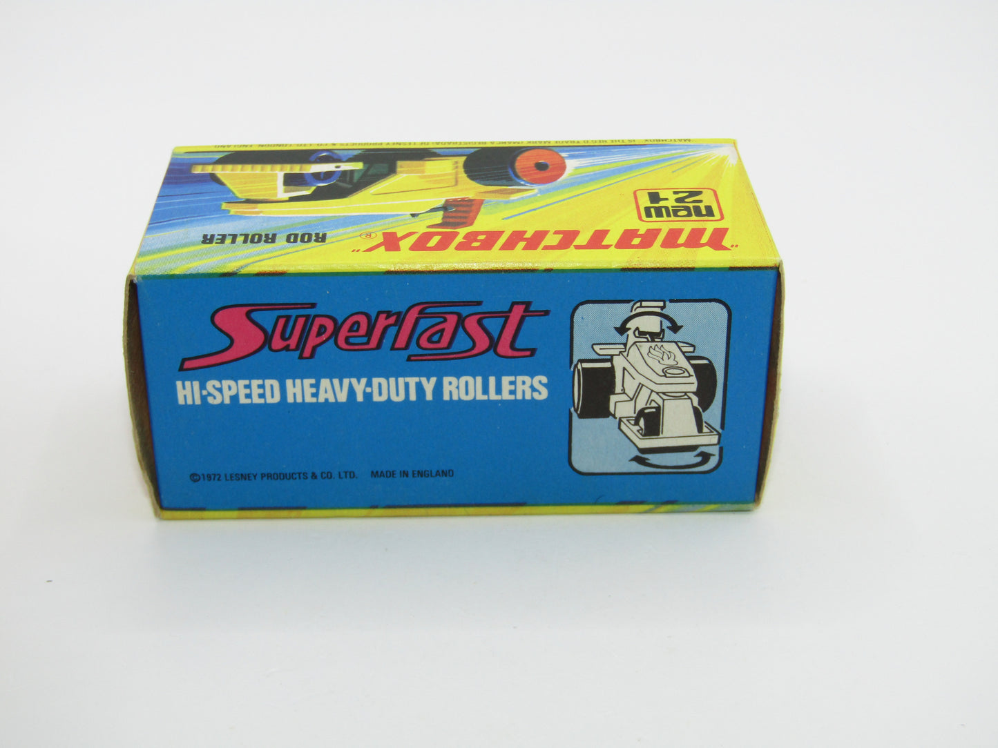 Matchbox Superfast No 21 Rod Roller - SOLID RED Wheel Hubs