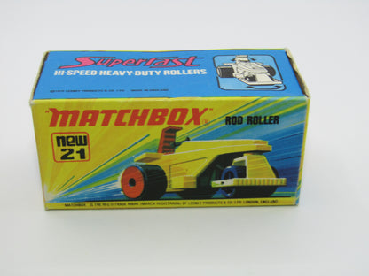 Matchbox Superfast No 21 Rod Roller - METALLIC RED Wheel Hubs