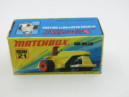 Matchbox Superfast No 21 Rod Roller - METALLIC RED Wheel Hubs