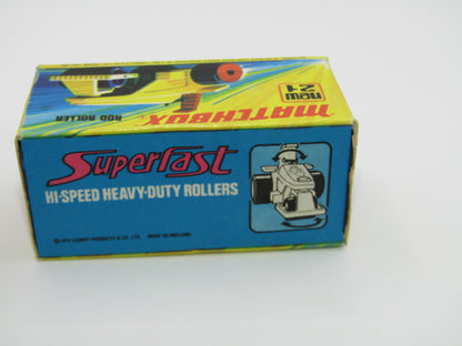 Matchbox Superfast No 21 Rod Roller - METALLIC RED Wheel Hubs
