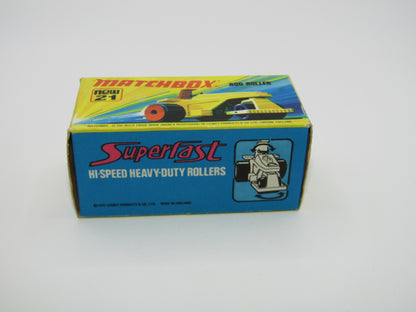 Matchbox Superfast No 21 Rod Roller - METALLIC RED Wheel Hubs