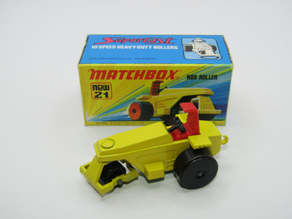 Matchbox Superfast No 21 Rod Roller No Labels Black Hubs