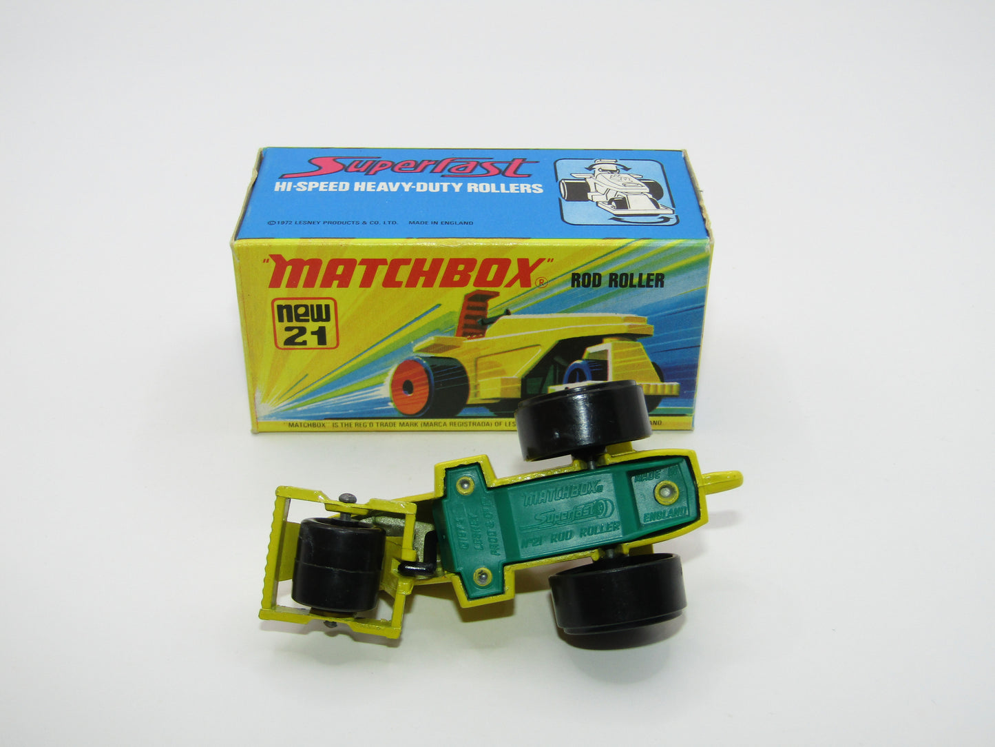 Matchbox Superfast No 21 Rod Roller No Labels Black Hubs