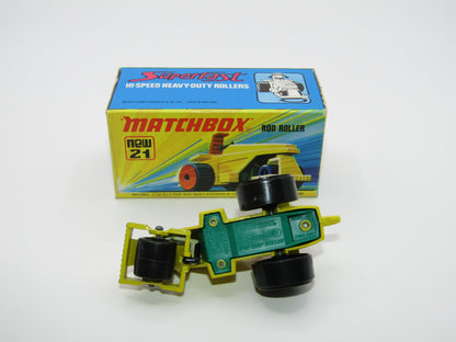 Matchbox Superfast No 21 Rod Roller No Labels Black Hubs