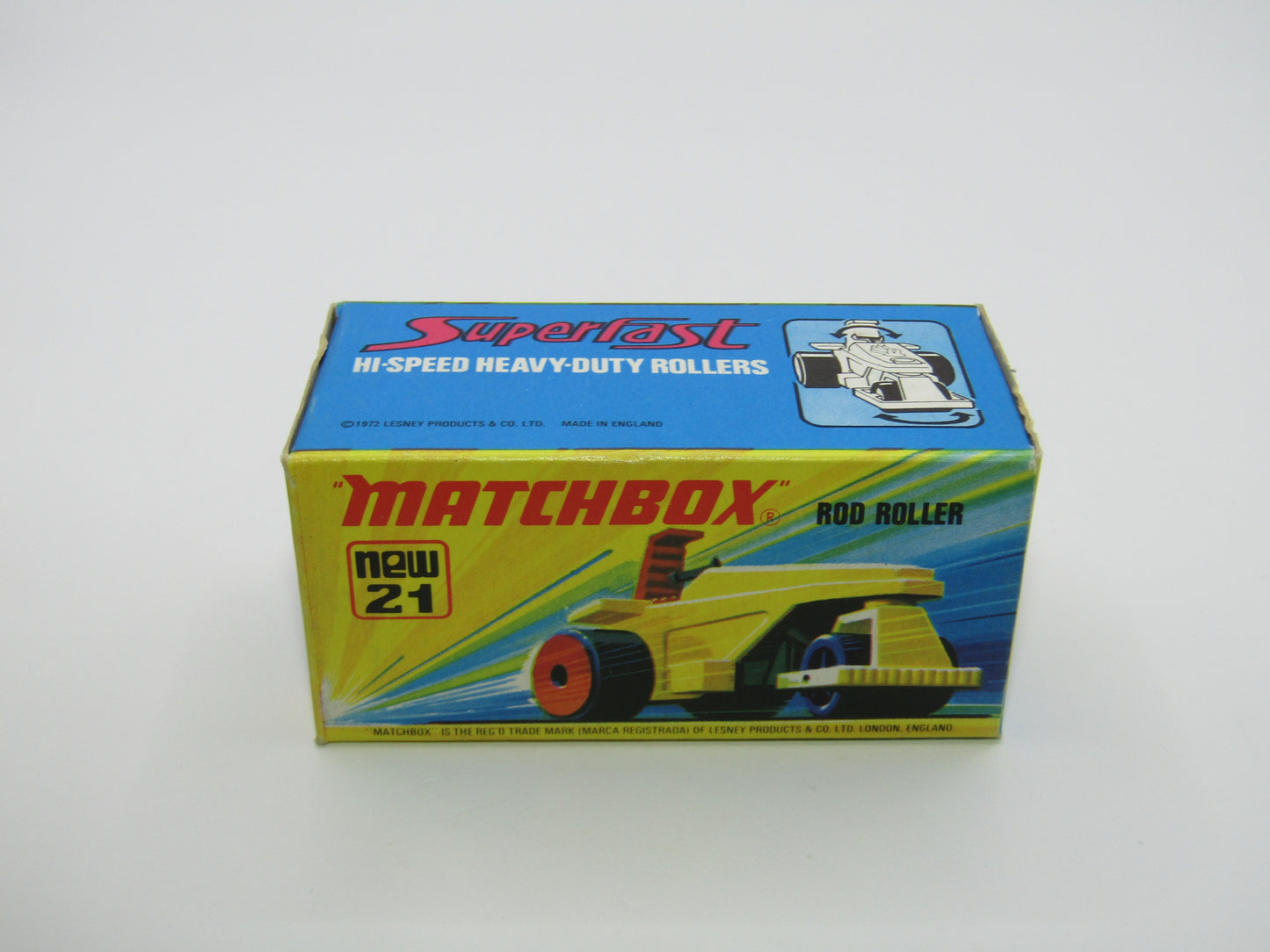 Matchbox Superfast No 21 Rod Roller No Labels Black Hubs