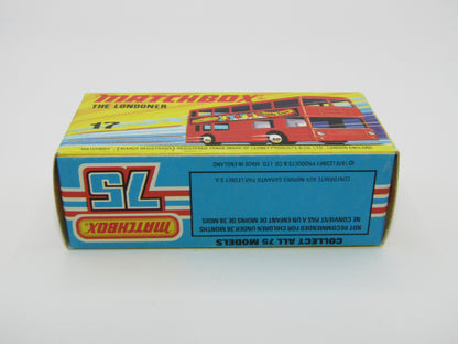 Matchbox Superfast No 17B The Londoner, BLUE 1953-1978 Matchbox Labels, Gloss Black Base