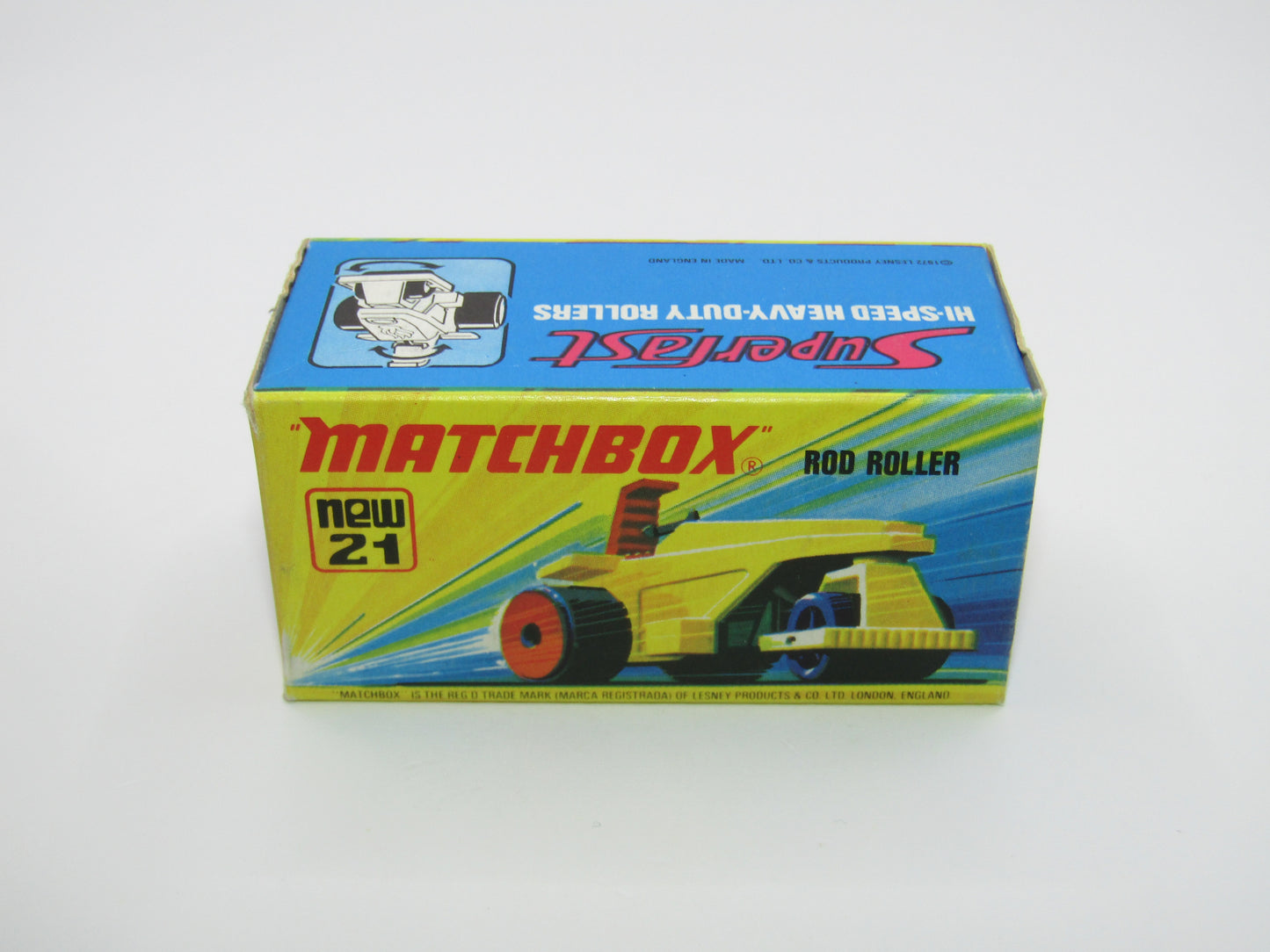 Matchbox Superfast No 21 Rod Roller No Labels Black Hubs