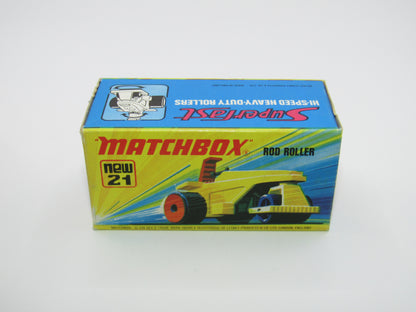 Matchbox Superfast No 21 Rod Roller No Labels Black Hubs
