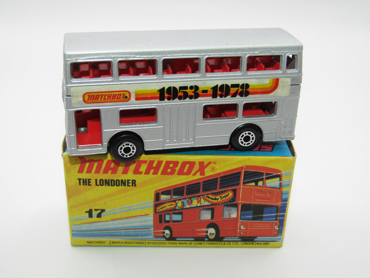Matchbox Superfast No 17B The Londoner SILVER BERGER PAINTS Metallic Charcoal Base