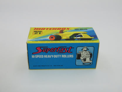 Matchbox Superfast No 21 Rod Roller No Labels Black Hubs