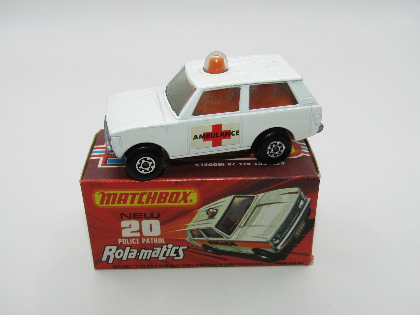 Matchbox Superfast No 20B Police Patrol White AMBULANCE Labels