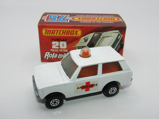 Matchbox Superfast No 20B Police Patrol White AMBULANCE Labels