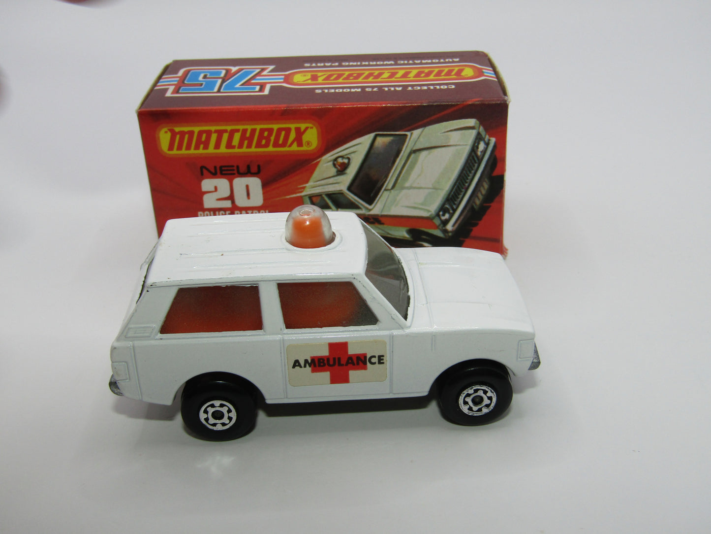 Matchbox Superfast No 20B Police Patrol White AMBULANCE Labels
