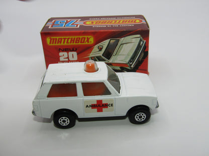 Matchbox Superfast No 20B Police Patrol White AMBULANCE Labels