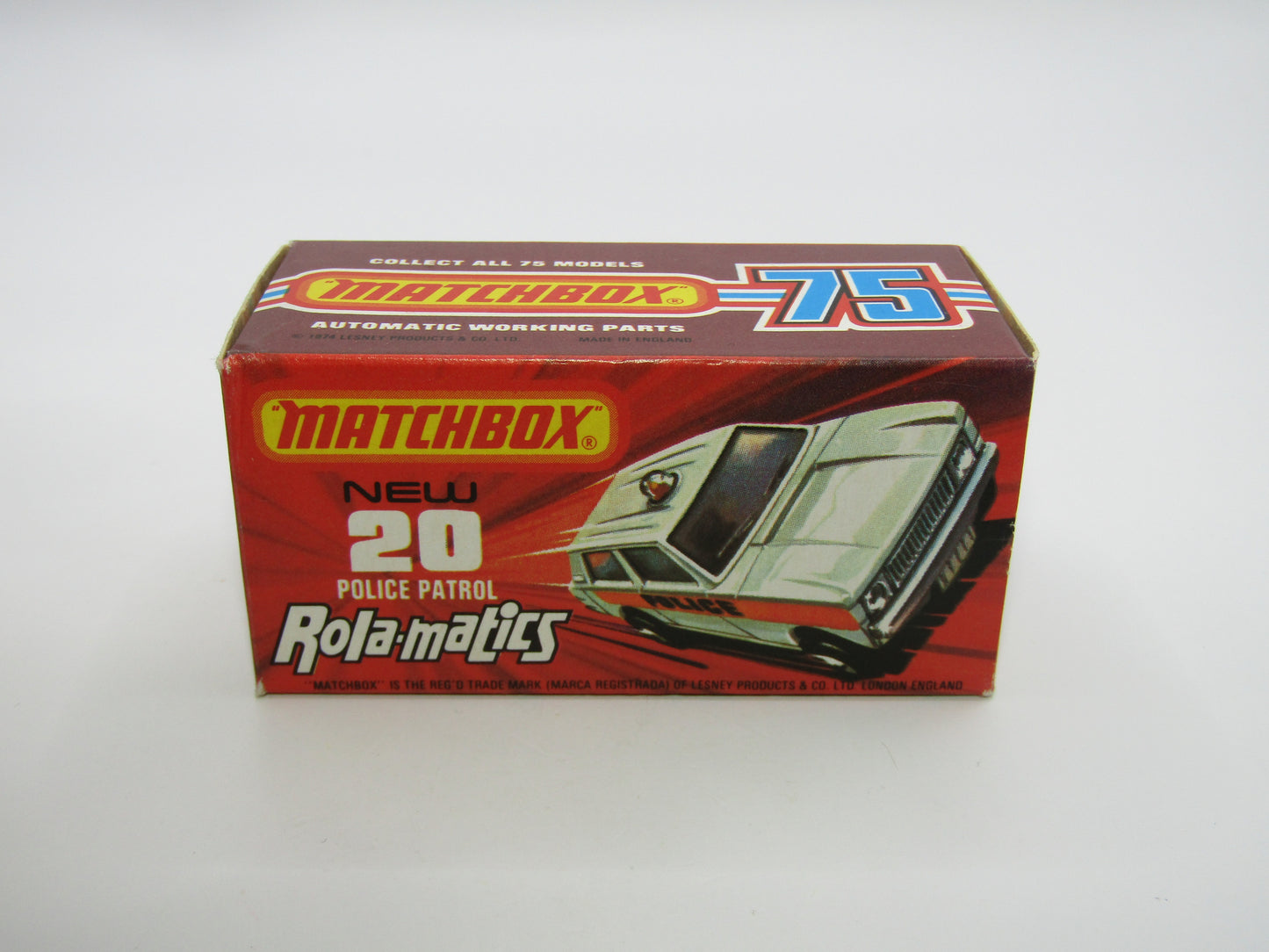 Matchbox Superfast No 20B Police Patrol White AMBULANCE Labels