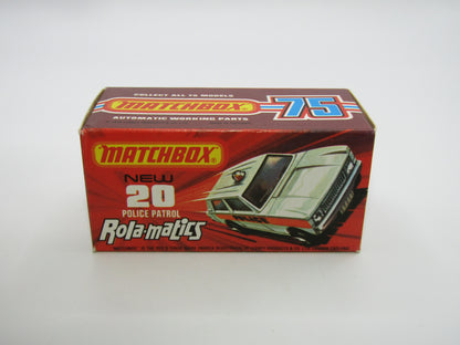 Matchbox Superfast No 20B Police Patrol White AMBULANCE Labels