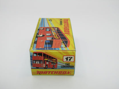 Matchbox Superfast No 17B The Londoner, SILVER 1953-1978 Matchbox Labels, Metallic Charcoal Grey Base