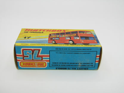 Matchbox Superfast No 17B The Londoner, SILVER 1953-1978 Matchbox Labels, Metallic Charcoal Grey Base