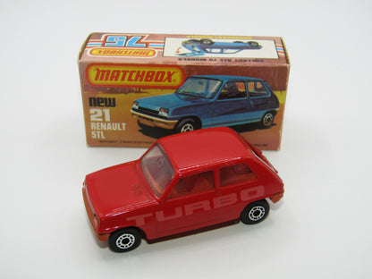 Matchbox Superfast No 21C Renault 5TL Red turbo ORANGE Interior & Base