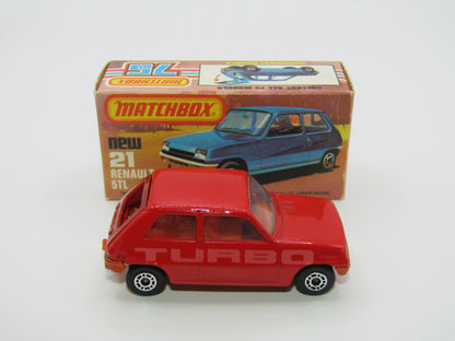 Matchbox Superfast No 21C Renault 5TL Red turbo ORANGE Interior & Base