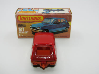 Matchbox Superfast No 21C Renault 5TL Red turbo ORANGE Interior & Base