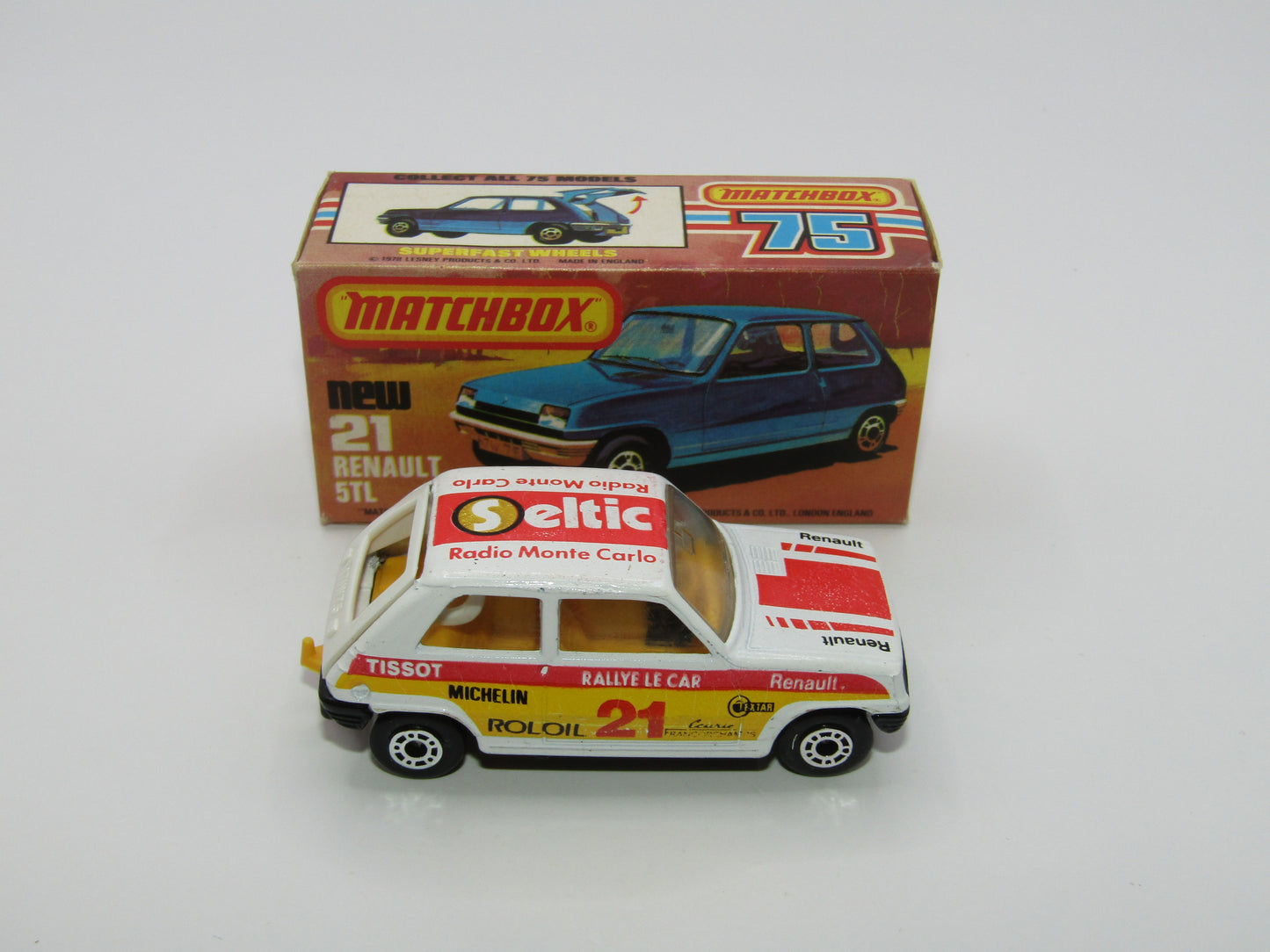 Matchbox Superfast No 21C Renault 5TL ROLOIL YELLOW Interior Rallye Le Car