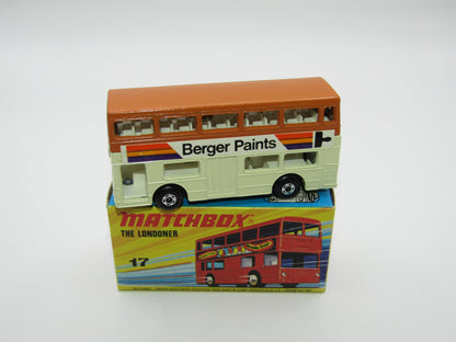 Matchbox Superfast No 17B The Londoner COFFEE AND CREAM BERGER PAINTS Gloss Black Base
