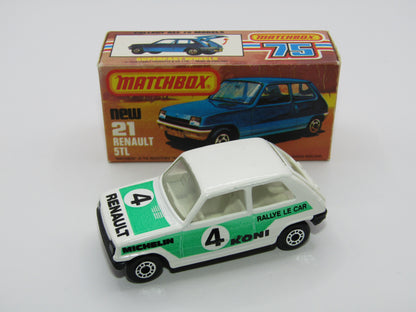 Matchbox Superfast No 21C Renault 5TL KONI WHITE Interior Rallye Le Car