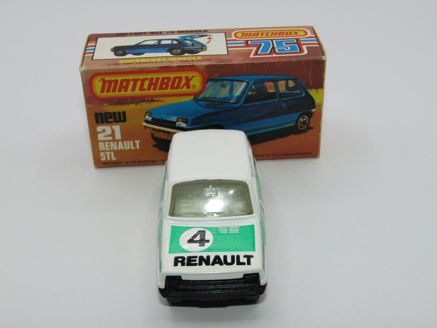 Matchbox Superfast No 21C Renault 5TL KONI WHITE Interior Rallye Le Car