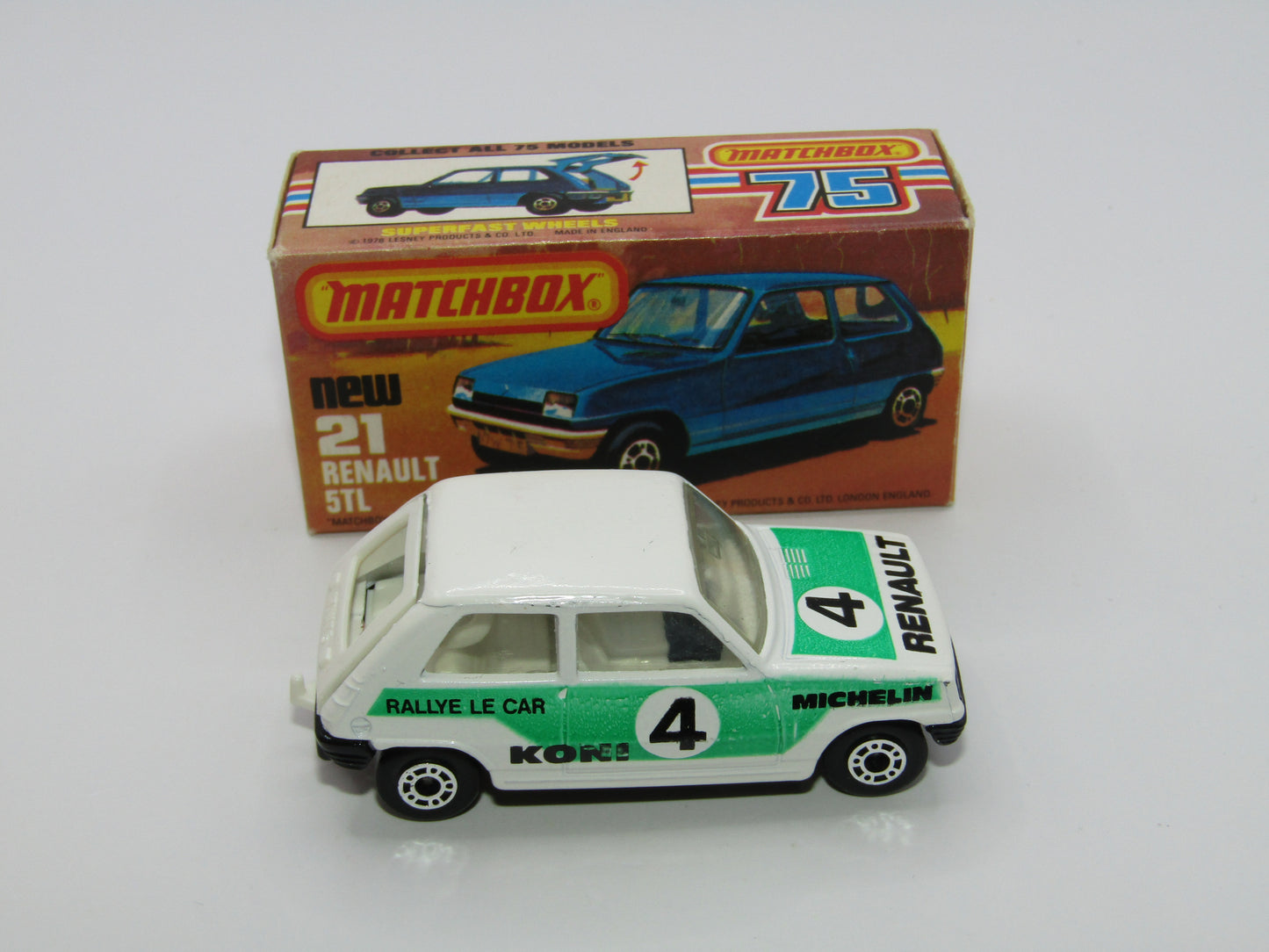 Matchbox Superfast No 21C Renault 5TL KONI WHITE Interior Rallye Le Car