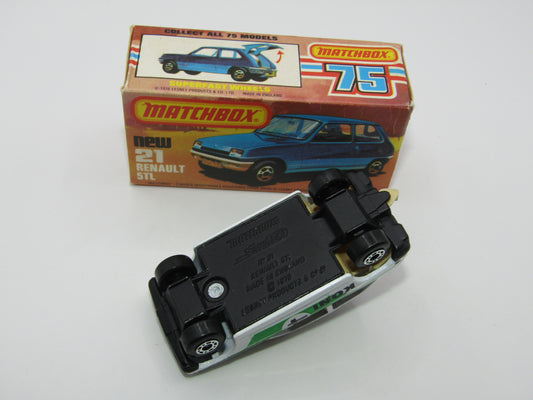 Matchbox Superfast No 21C Renault 5TL KONI FLAT BLACK Base Rallye Le Car