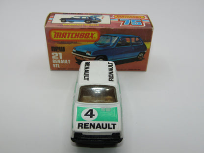 Matchbox Superfast No 21C Renault 5TL KONI LIGHT GREEN Tampo DK Beige Int