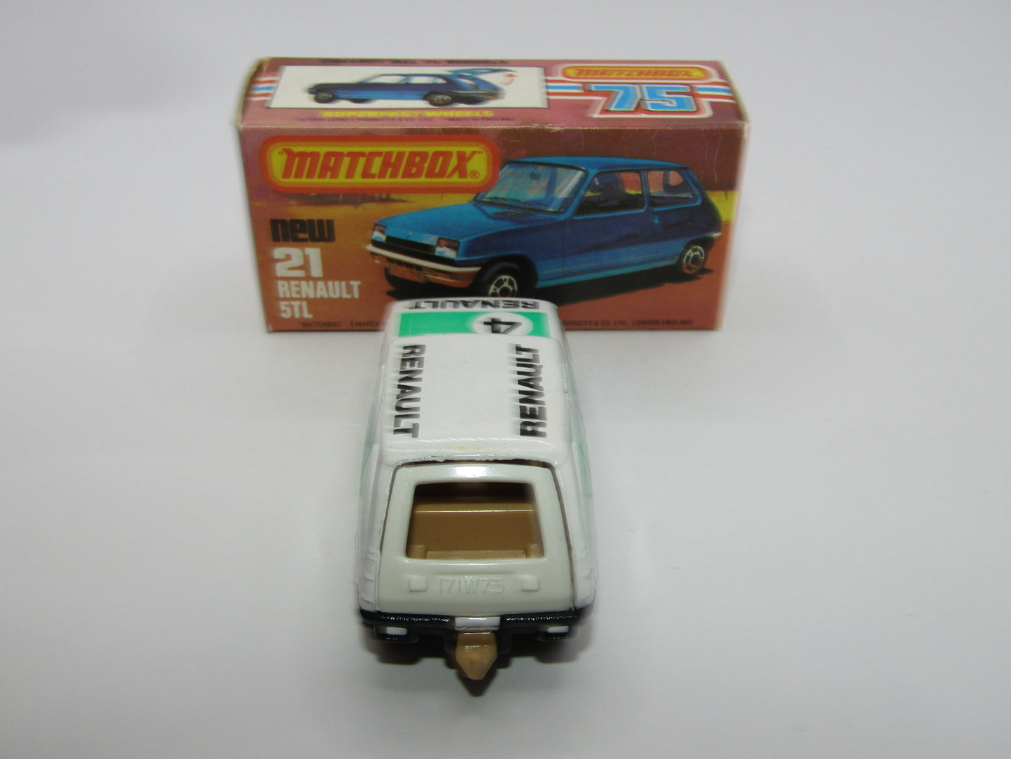 Matchbox Superfast No 21C Renault 5TL KONI LIGHT GREEN Tampo DK Beige Int