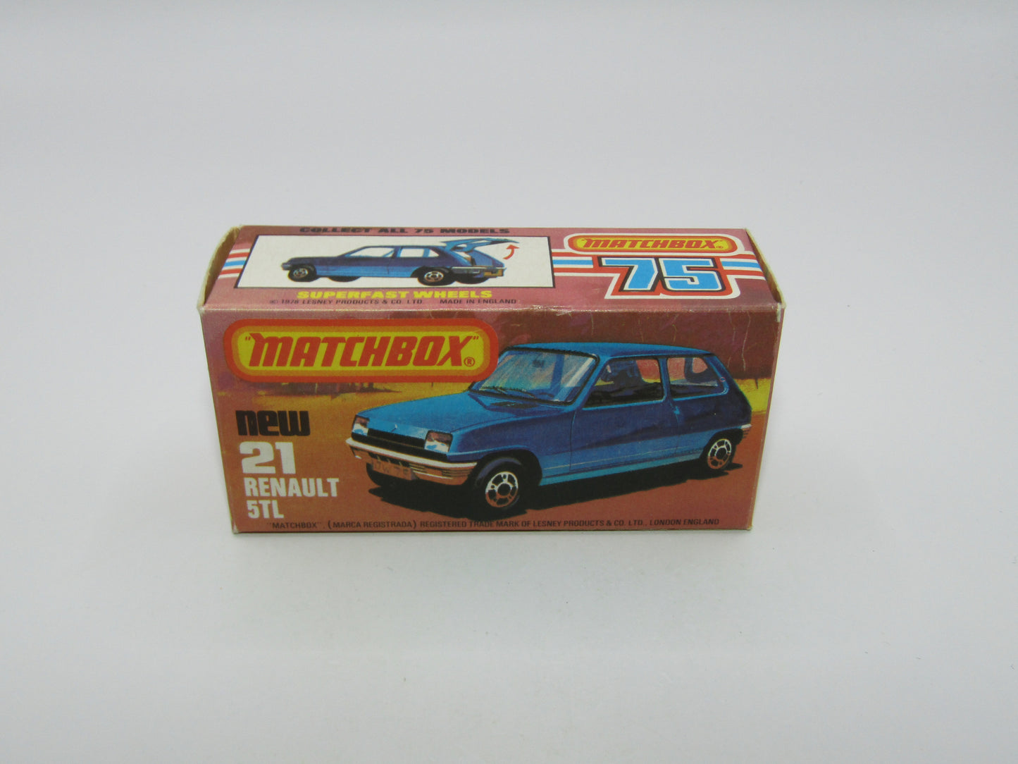 Matchbox Superfast No 21C Renault 5TL KONI LIGHT GREEN Tampo DK Beige Int