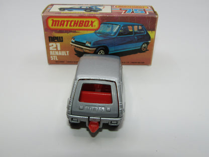 Matchbox Superfast No 21C Renault 5TL Silver RED Interior SILVER Base