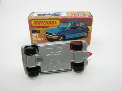 Matchbox Superfast No 21C Renault 5TL Silver RED Interior SILVER Base