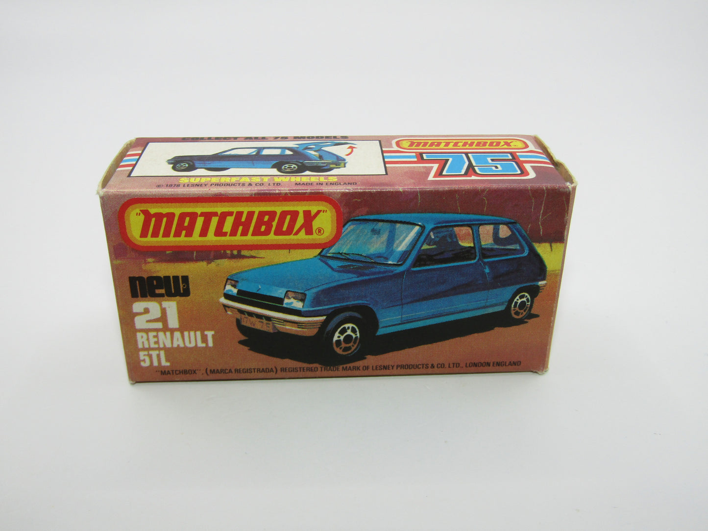 Matchbox Superfast No 21C Renault 5TL Silver RED Interior SILVER Base