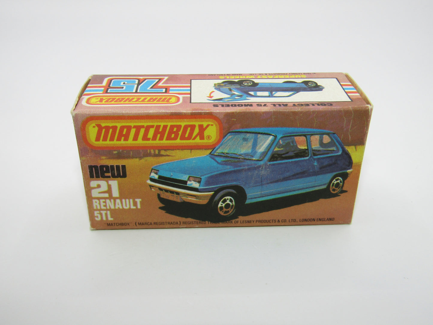 Matchbox Superfast No 21C Renault 5TL Silver BROWN Interior SILVER Base