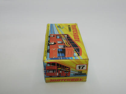 Matchbox Superfast No 17B The Londoner, Chambourcy Yogurts, 5 Spoke Wheels, Gloss Black Base