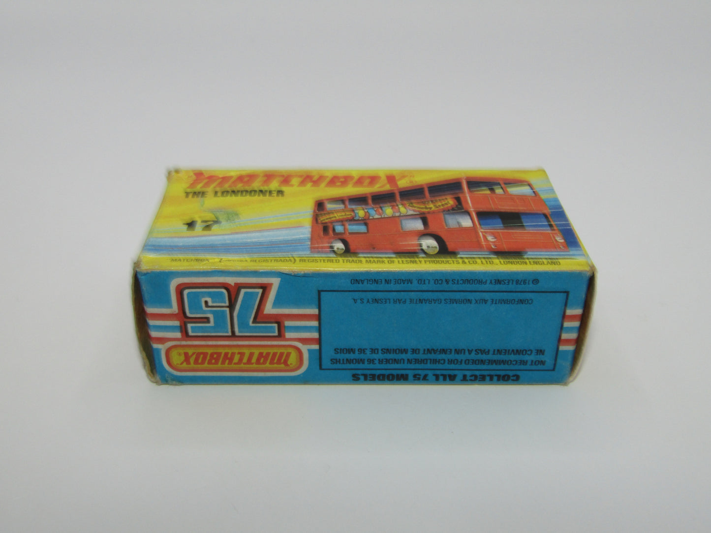 Matchbox Superfast No 17B The Londoner, Chambourcy Yogurts, 5 Spoke Wheels, Gloss Black Base