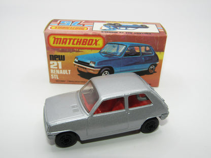 Matchbox Superfast No 21C Renault 5TL BLACK HUBS RED Int SILVER BASE
