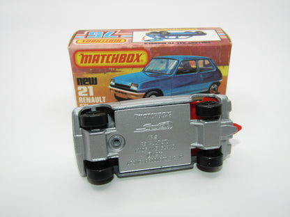 Matchbox Superfast No 21C Renault 5TL BLACK HUBS RED Int SILVER BASE