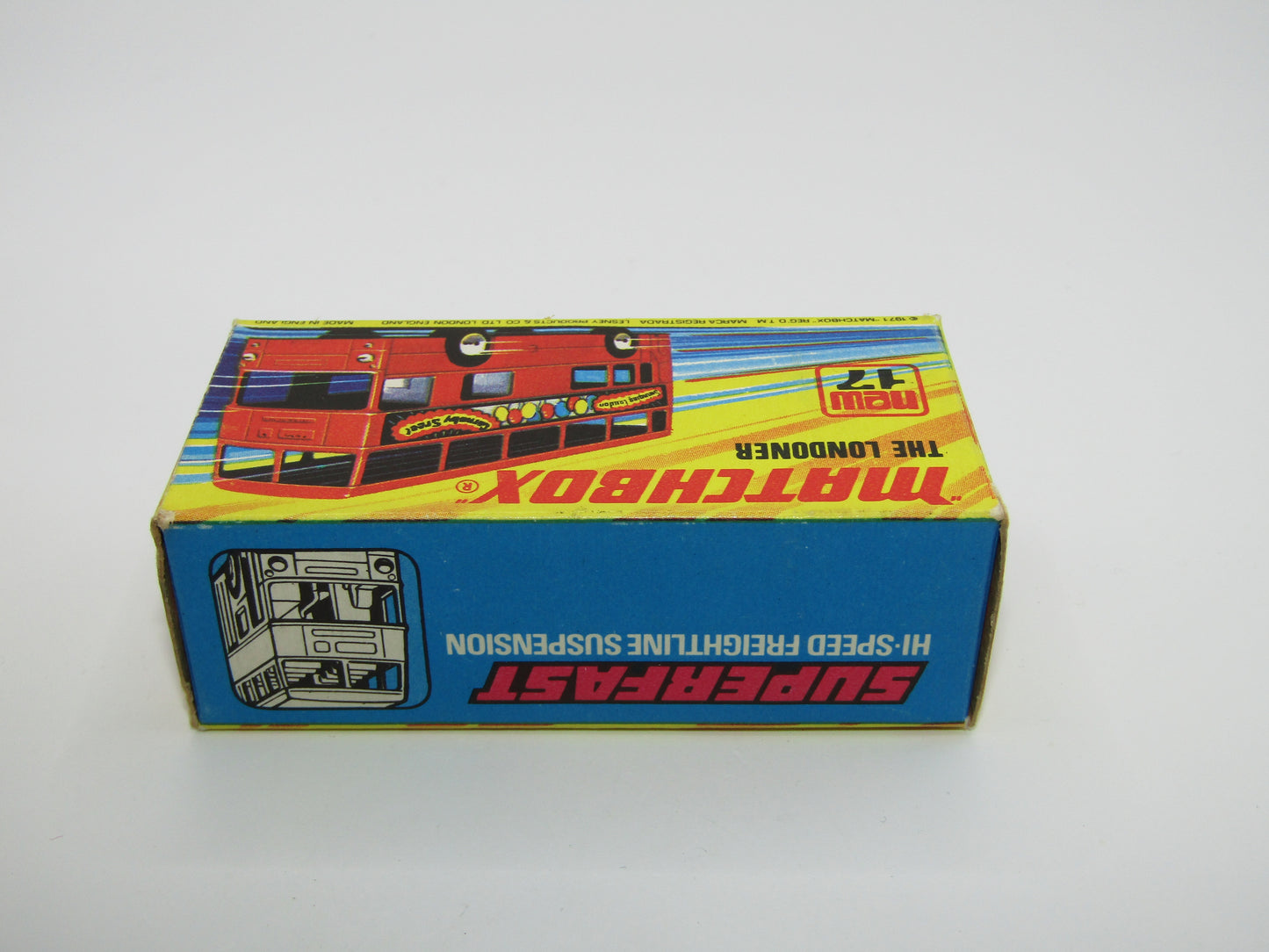 Matchbox Superfast No 17B The Londoner, AMCEL, 5 Spoke Wheels, Gloss Black Base