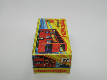 Matchbox Superfast No 17B The Londoner, AMCEL, 5 Spoke Wheels, Gloss Black Base